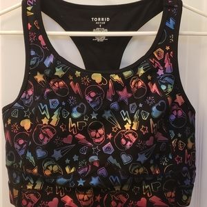 Torrid size 1 skull sports bra metallic